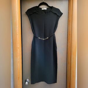 Elegant Black Dress with Belt